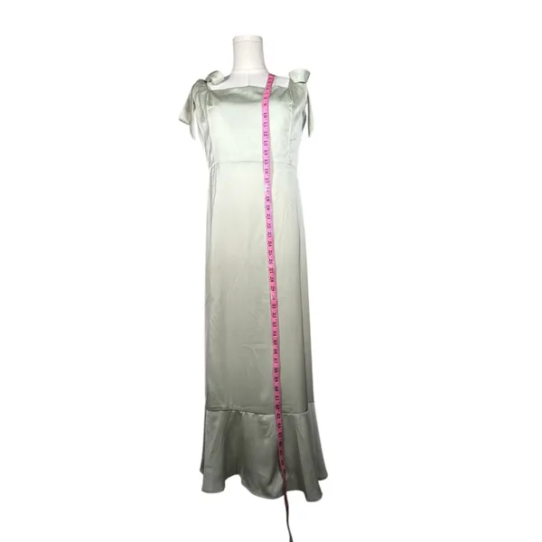 Satin Tea Green‎ Maxi Dress - Image 3