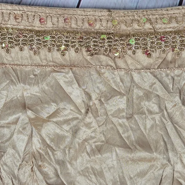 AGB Womens XL Tiered Midi Skirt Beige Sequins‎ Waist USA Made Vintage - Image 3