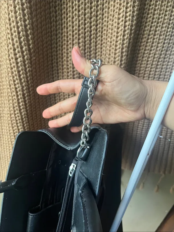 Nine West Black Satchel with Bow Detail - Image 13