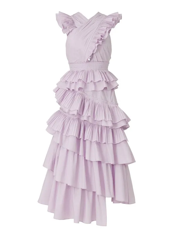 Ulla Johnson Aurore Ruffle Tiered Midi Dress Lavender Size 6 NWT - Image 13