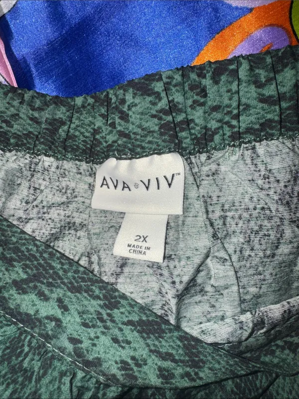 Ava & Viv Emerald Green Textured Circle Skirt - Image 4