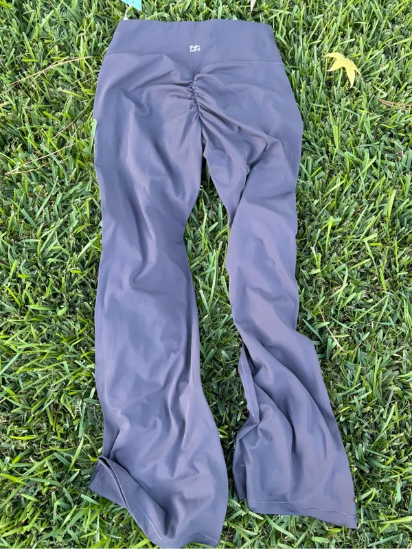 INNO MINT High Waist Scrunch Butt Flare Yoga Pants Gray Size L 12/14 NWT - Image 7