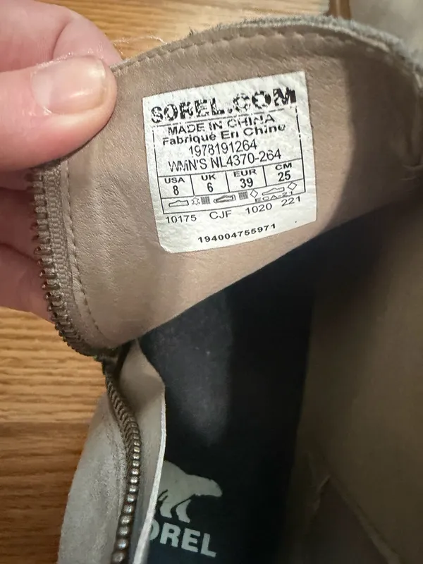 Sorel Joan of Arctic Wedge II Zip Grey Waterproof Suede boot size 8. - Image 8