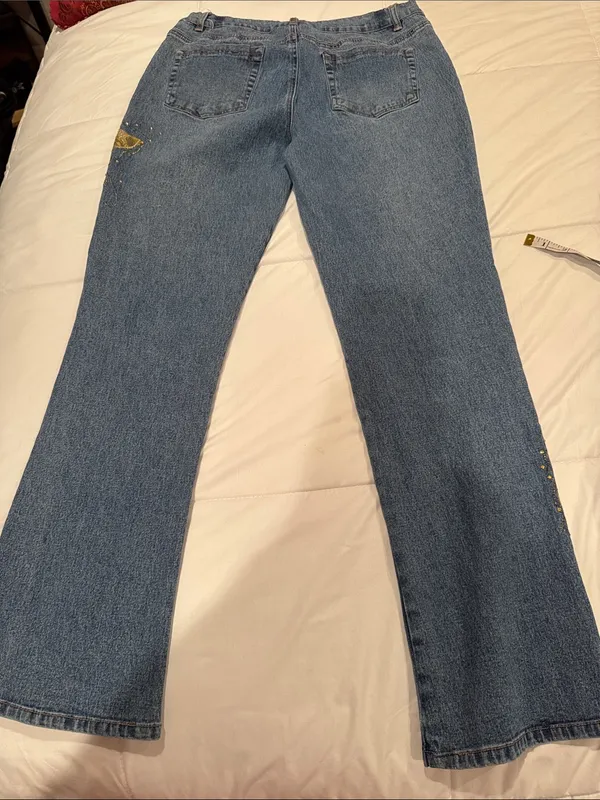 Vintage DG by Dianne Gilman butterfly jeans, size 14 - Image 5
