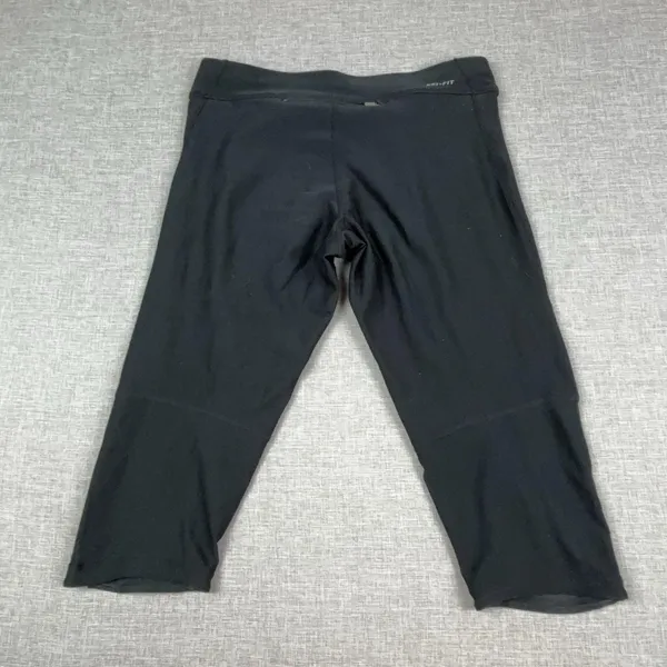 Nike Dri-FIT Leggings Womens M Black Capri Reflective Running Gym Pants Athletic - Image 9