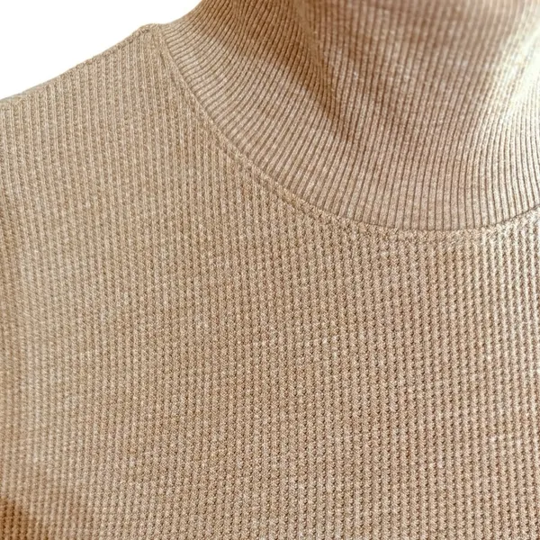 American Eagle Tan Ribbed Long Sleeve Mock Neck Tee Size M - Image 5
