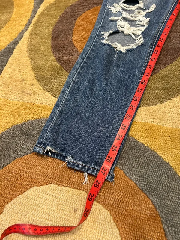 Vervet Los Angeles Jeans Straight Leg Denim Distressed Ankle Size 26 Waist - Image 2