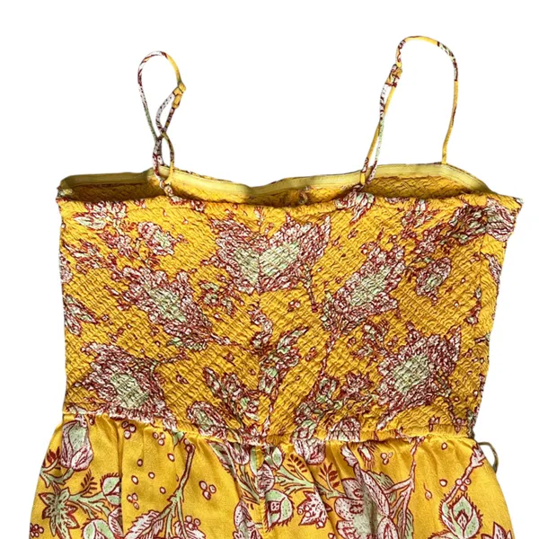 Free People Women’s Little of Your Love Marigold Yellow Floral Wide Leg Jumpsuit - Image 7