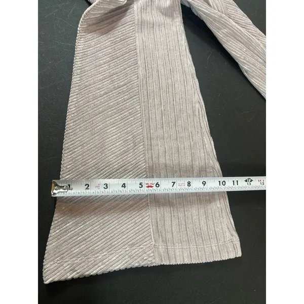 Free People Raindrops Lavender Ribbed Flare Velvet Pants Metallic Festival NWT S - Image 12
