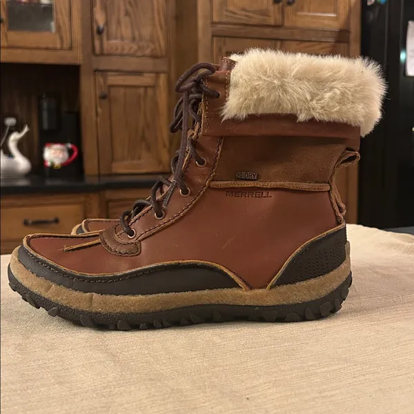 Merrell Tremblant Mid Polar WP Winter Brown‎ Leather Women's Boots size 7 - Image 3