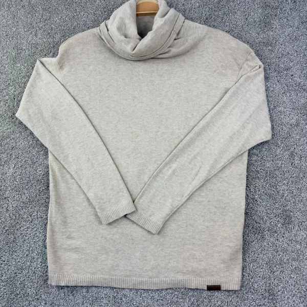 Ariat Lexi Sweater Women Medium Oatmeal Heather Equestrian Cowl Neck Bit Detail - Image 2