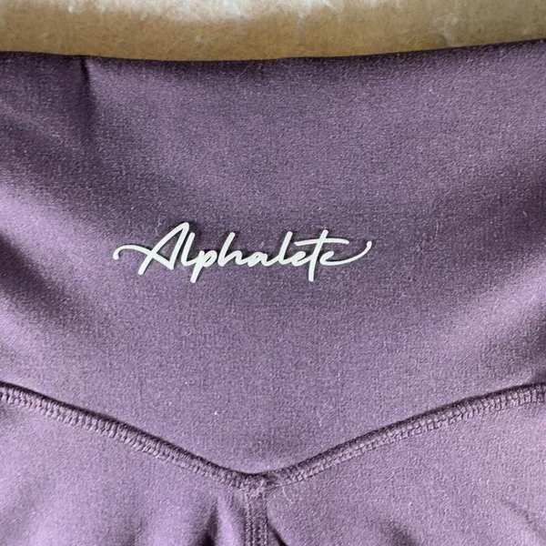 1675 | Alphalete Wrap Mid Rise Compression Yoga Leggings‎ Purple M - Image 5