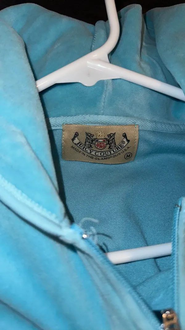 Juicy Couture Blue Velvet Zip Up - Image 2