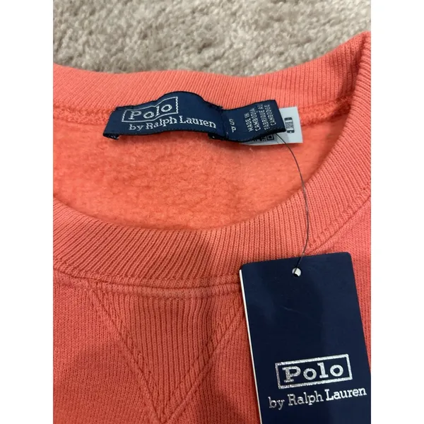 Ralph Lauren Polo Fleece Crewneck sweatshirt pants sweatsuit Amalfi Red S/XS New - Image 4