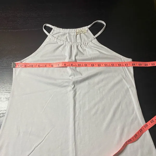 White Halter-Style Maxi Dress with Elastic Neckline - Image 4