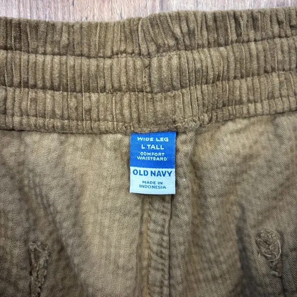 Old Navy High-Waisted Pull-On Corduroy Pants Wide Leg Womens Large Tall LT Brown - Image 2