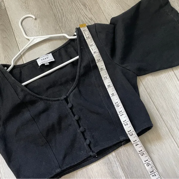 Sabo Skirt Keely Top crop flare sleeve womens Black (xsmall) minimalist chic party - Image 6