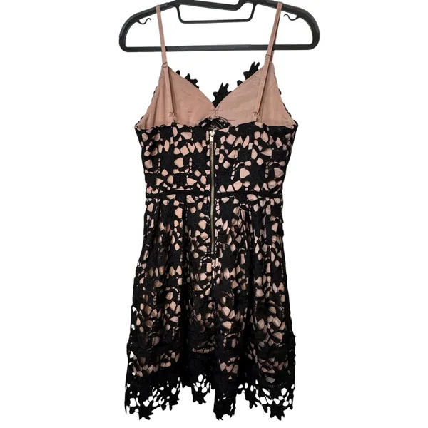 Blush Noir Black Lace Fit Flare Mini Dress Womens Small LBD Whimsigoth Coquette‎ - Image 14