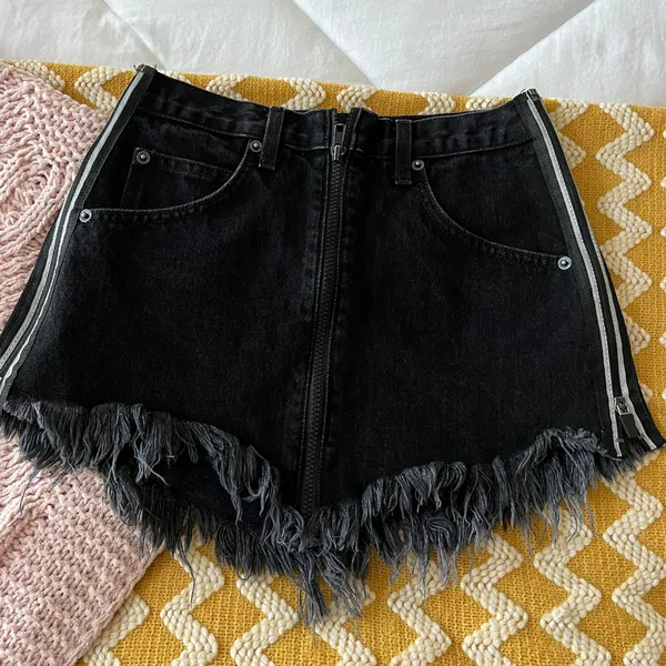 Carmar Denim Black Jean Skirt With Zippers On Sides - Image 5