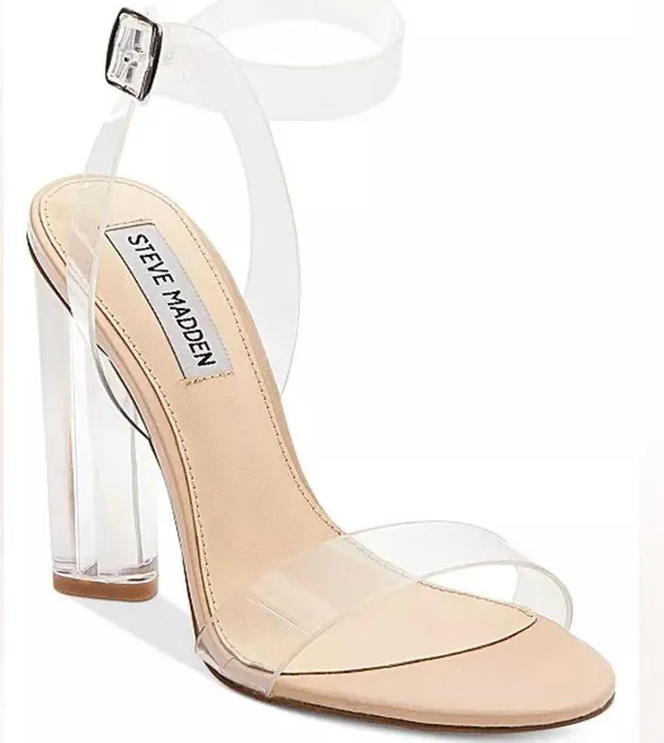 Steve Madden Camille Lucite Clear Block Heel Dress Sandals Size 8 - Image 3