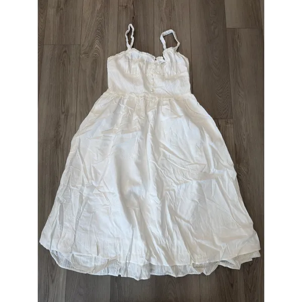Commense Coastal Cowgirl Ruffle Hem Milk Maid Midi Dress XL White NWT - Image 2