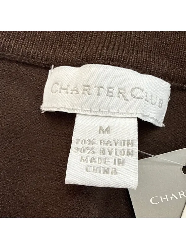 Charter Club NWT Cocoa Bean Brown Knit Shell Tank Top - Size Medium Minimalist - Image 6
