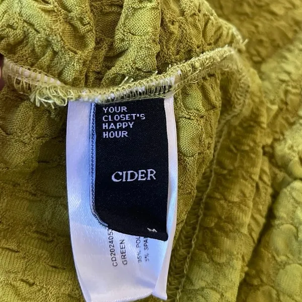 Cider Chartreuse Texture Halter Ruching Top Size M Flirty Beach Festival Y2K - Image 4