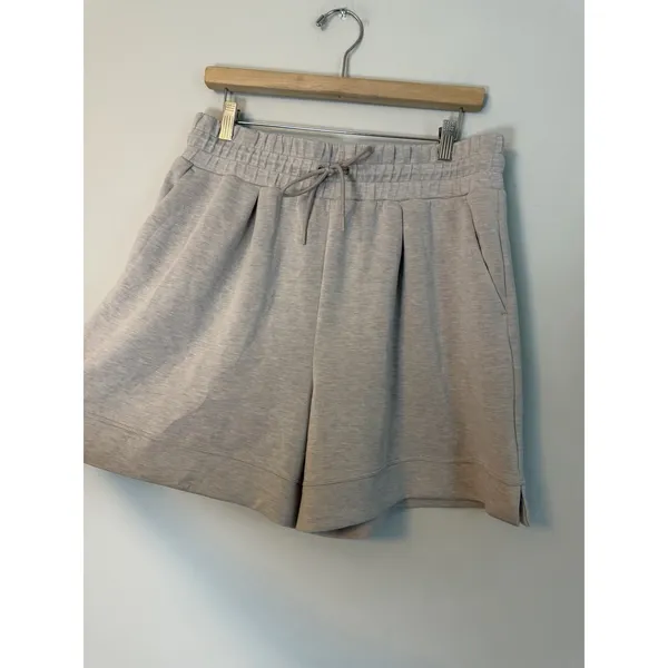 Zella ZellaSoft Luxe High Waist Knit Shorts Heather Grey 30" L/XL Bouncy Fabric - Image 2