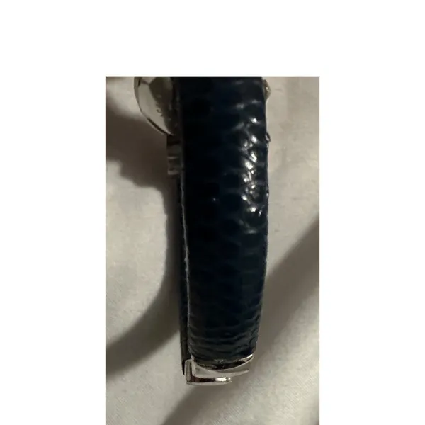 Wincci Quartz Watch Silver Tone‎ Black Faux Leather Cuff Bracelet Japan Movt - Image 3
