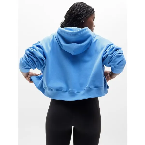 Athleta M Forever Fleece Ultra Crop Cornflower Blue Medium - Image 6