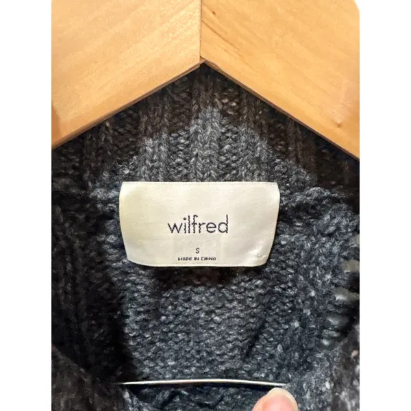 Wilfred‎ Aritzia Charcoal Grey Wool Cable Knit Mock Neck Sweater 113600 Small - Image 3