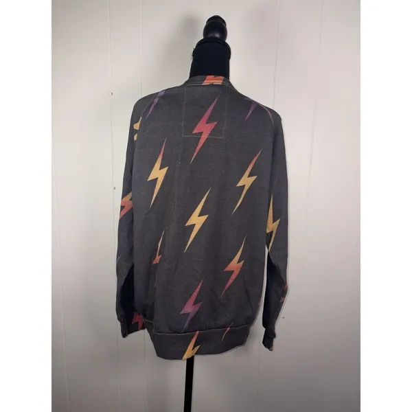 aviator nation lightning bolt sweatshirt all over print crew neck medium - Image 4