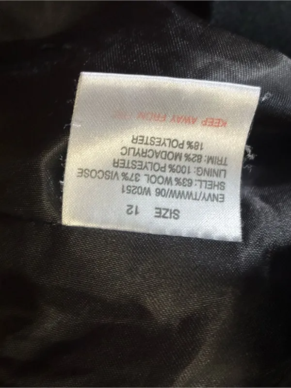Vintage Tom Wolfe black cropped gothic, tactical aesthetic wool jacket Size 12 - Image 5
