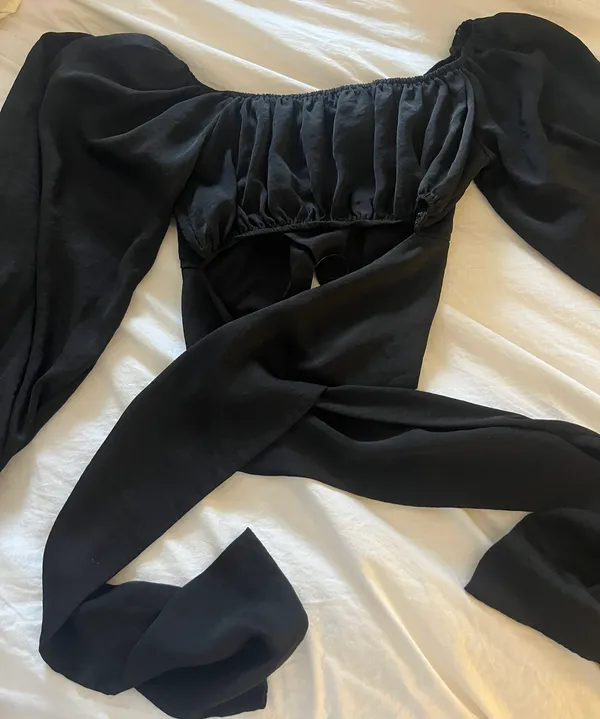 Black Tie Crop Top - Image 2