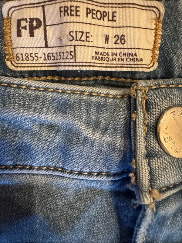 FP We The Free Just Float On High Rise Extreme Bell Bottom Jeans 26 EUC - Image 3