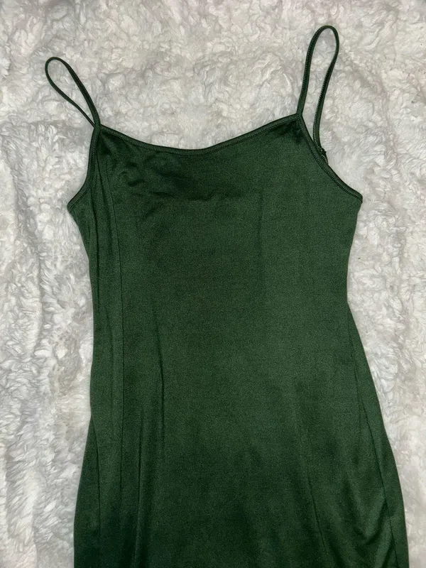 SheIn NWOT Solid Green Cami Long Soft Lounge Dress - Image 4