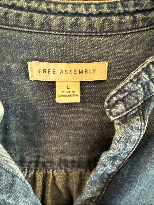 Free Assembly Blue Denim Shirt Dress - Image 2