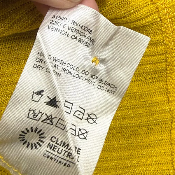 Reformation Ribbed Maxi Dress Mustard Yellow Keyhole Cutout Sleeveless Size M - Image 10