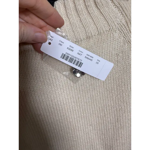 J.Crew Wool Blend Sweater NWT Size 2X Rhinestone Buttons Preppy Quiet‎ Luxury - Image 6