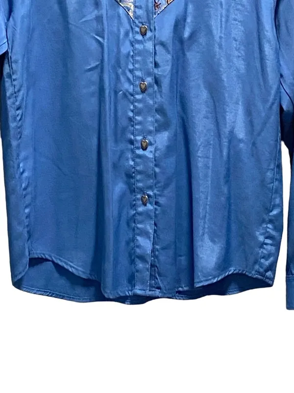 Vintage Desert West Button Down Western Shirt Blue Size XS Rodeo Country Spring - Image 6