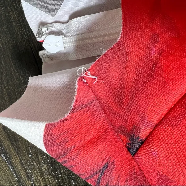 ASOS Design Scallop White and Red Poppy Floral Print Midi Skater Dress - Image 12