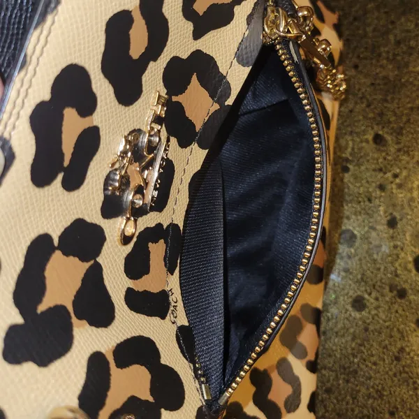 PRICE DROP Coach Town Car Ocelot Leopard Print Tote Leather Tan, Brown & Black - Image 8