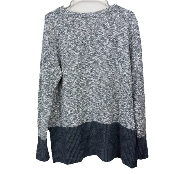 LL Bean Marled Gray Crew Neck Linen Blend Ragg Pullover‎ Tunic Sweater LARGE - Image 7
