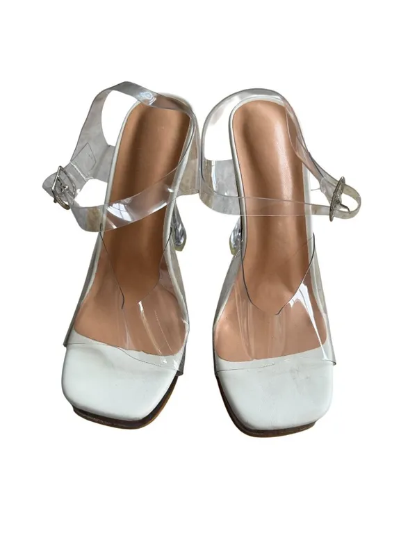 CLEAR Lucite Platform 5" Heels Sandals Size 37 / US 7 - Image 2