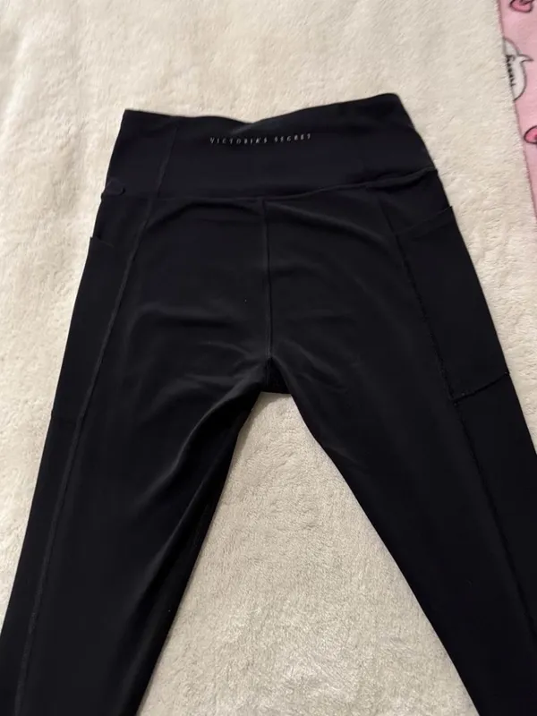 Victoria's Secret Black Logo Yoga Leggings - Image 2