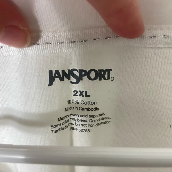 EUC Jansport women’s‎ solid white 1/2 sleeve Sun Devils v-neck tshirt top XXL - Image 3