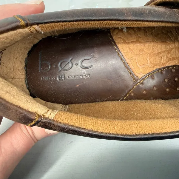 B.O.C. Born Concept Brown Leather Clogs Slip On Shoes Womens 9.5‎ M Boho Mule - Image 4