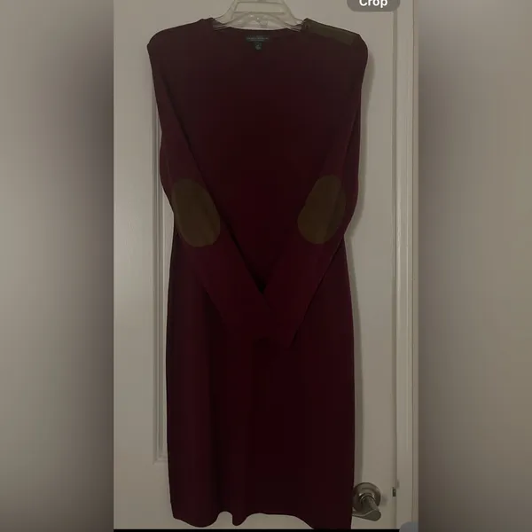 Ralph Lauren Burgundy Sweater Dress Size M - Image 2