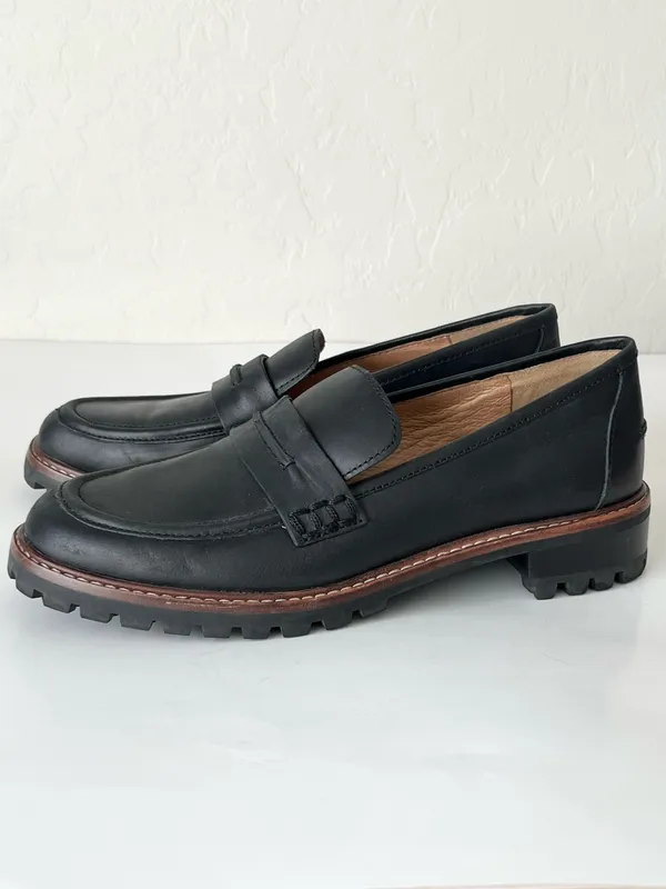 Madewell The Corinne lugsole leather loafers preppy black 7 - Image 7