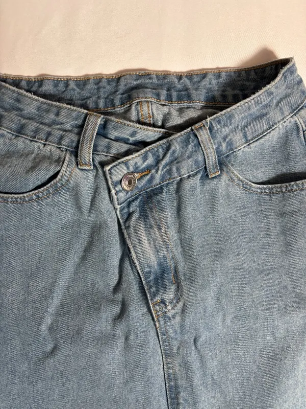 Vintage-Style Denim Midi Skirt – Size S - Image 4